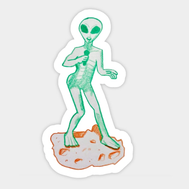 Singing Alien Sticker by GOWAWA